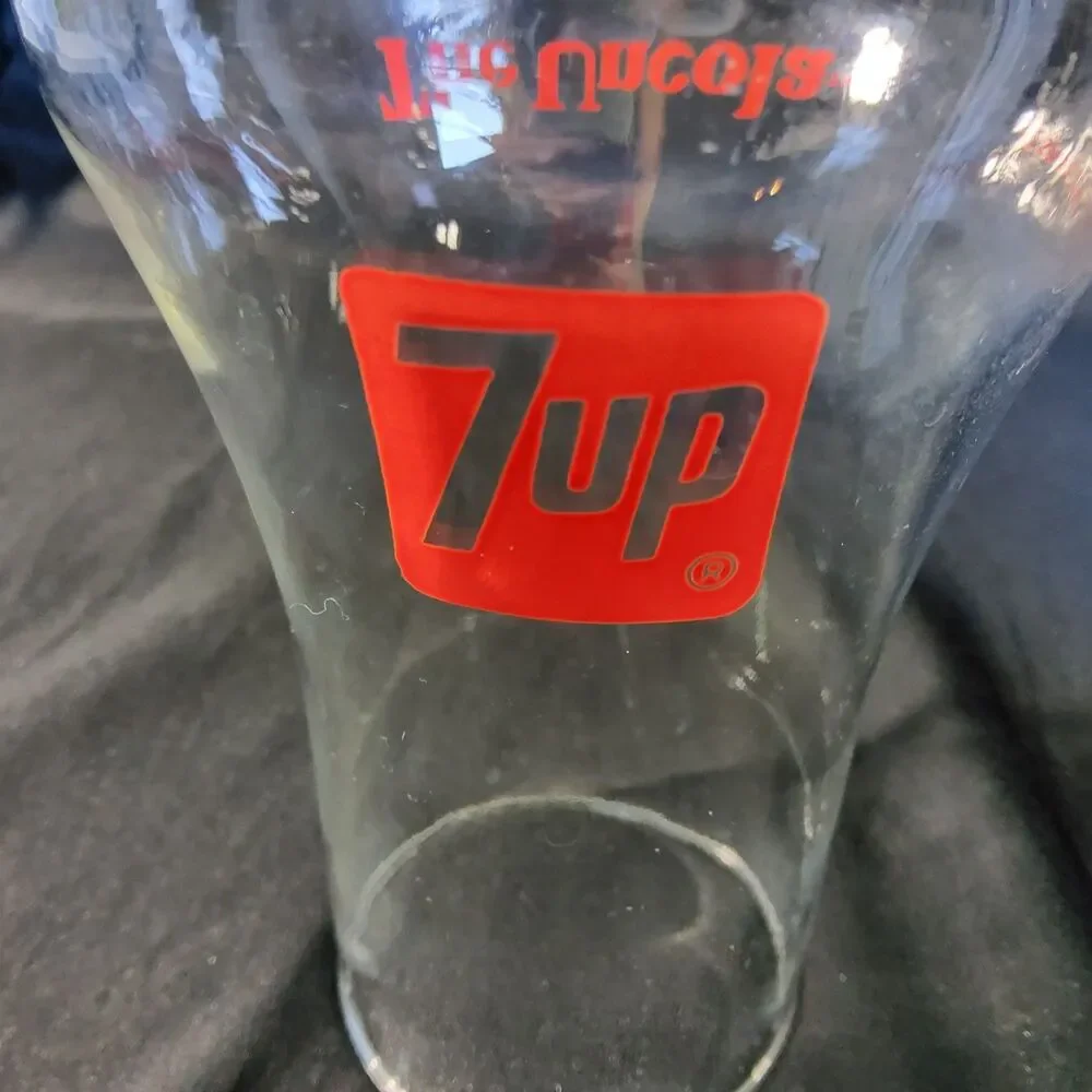 Vintage 7Up Upside Down Glass The Uncola Red Logo Flare Tumbler 1970s 6